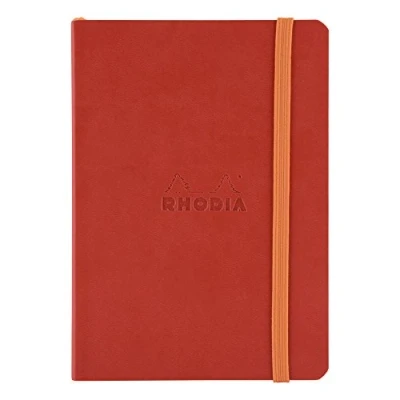 Abbildung von Rhodia 117363C Notizheft Rhodiarama mit weichem Umschlag, dot grid, 72 Blatt, 90 g elfenbeinfarbenes Papier, A6 105 x 148 mm, Lesezeichen, Innentasche,1 Stück,mohnrot