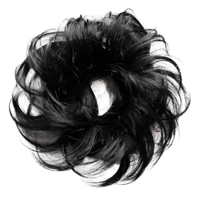 Abbildung von CAISHA Haarteil Haargummi Hochsteckfrisuren Voluminös Gewellt Unordentlich Kunstfaser DM13cm Schwarz G1C