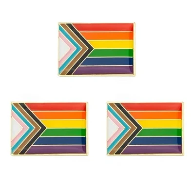 Abbildung von LGBT Pride Abzeichen Anstecknadel Brosche (Progress Rectangle 3pcs)