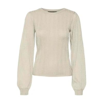 Abbildung von VERO MODA Damen VMTALIA LS O Neck Pullover Strickpullover, Birch/Detail:W. Silver Lurex, M