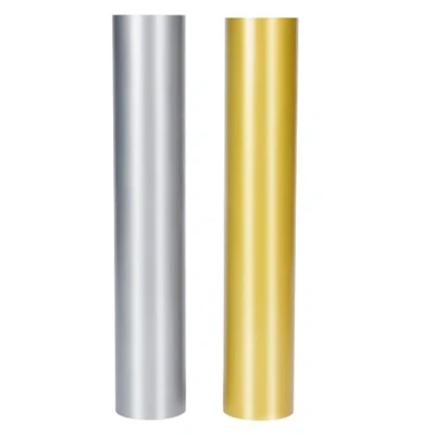 Abbildung von BELLE VOUS Permanent Vinylfolie Plotter Folie (2er Pack) 4,5 m Klebefolie Gold &amp; Silber Metallic Rolle für Fenster Heimdekoration Plotterfolie Vinyl Kompatibel mit allen Schneidemaschinen