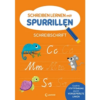 Abbildung von Schreiben lernen mit Spurrillen Schreibschrift: Schreibblock vorgeprägten Linien für Schulkinder ab 6 Jahren