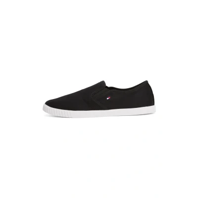 Abbildung von Tommy Hilfiger Damen Slipper Sneaker Canvas Slip On ohne Schnüren, Schwarz (Black), 36