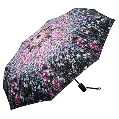 Abbildung von VON LILIENFELD Regenschirm Taschenschirm Claude Monet: Der Garten Windfest Auf Zu Automatik Stabil Leicht Kompakt Kunst Blumen