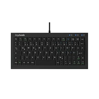 Abbildung von KeySonic extra kleine Tastatur, USB Kabel (2 m), voller Tastenumfang, SoftSkin, ACK 3401U