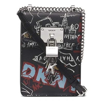 Abbildung von DKNY Damen Elissa N/S Phone Cr Umhängetasche, Schwarzes Graffiti