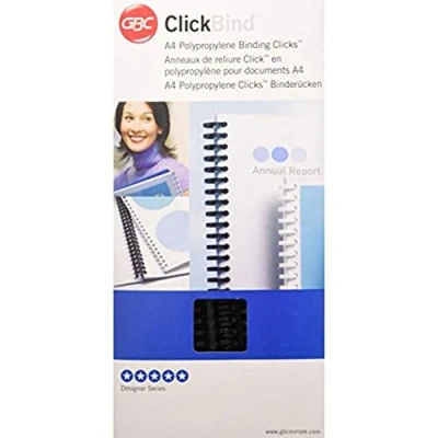 Abbildung von GBC 388064E ClickBind Binderücken, 12 mm, 95 Blatt Kapazität, A4, Ring 34, Schwarz