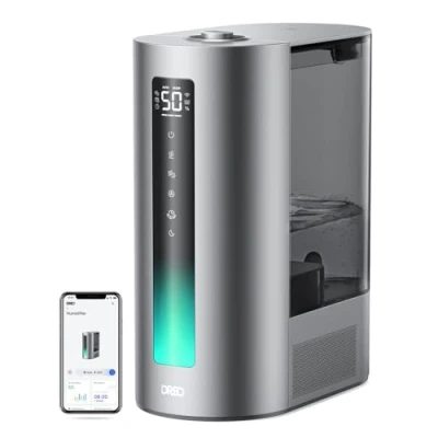 Abbildung von Dreo 6L Smart Luftbefeuchter für große Räume, Warm und Kaltnebel Schlafzimmer, 60 Std. Laufzeit, präziser Feuchtigkeitssensor, Aromadiffusor kompatibel mit Alexa.