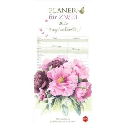 Abbildung von Marjolein Bastin: Planer für zwei 2025: Schöne Naturbilder: der praktische Partnerkalender 2025, illustriert von bekannten holländischen Künstlerin. Kalender im Format 16 x 34,7 cm