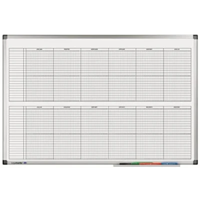 Abbildung von Legamaster 7 414000 Premium Projektplaner, UV gehärtetes Whiteboard; Jahresplaner im Halbjahresformat mit 20 Zeilen, 90 x 60 cm