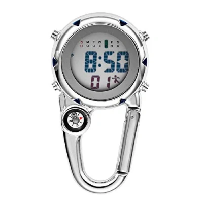 Abbildung von JewelryWe Digital Taschenuhr mit Karabiner Karabineruhr Pocket Fob Gürtelclip Uhr für Ärzte, Krankenschwestern