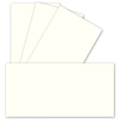 Abbildung von 25 Einzel Karten DIN Lang 9,9 x 21 cm 240 g/m² Naturweiss Bastelpapier Tonkarton Ideal zum bedrucken für Grußkarten und Einladungen
