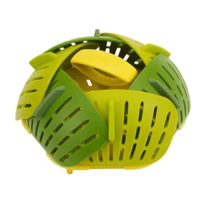 Abbildung von Joseph Bloom Folding Steamer Basket für Gemüse, kompakte Lagerung Grün