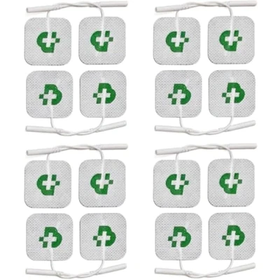 Abbildung von TESMED Elektroden Pads für TENS und EMS Reizstrom Geräte mit 2mm Stecker Anschluss, selbstklebend, 16 Stück je 40x40mm