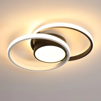 Abbildung von Comely LED Deckenlampe, 42W Deckenleuchte Modern Runden Lampe für Schlafzimmer Badezimmer Küche Balkon, Dia 40cm, Warmes Licht 3000K, Schwarz