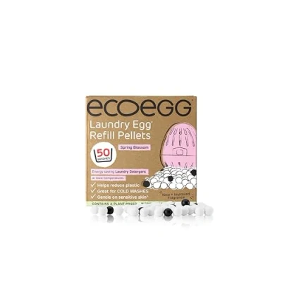 Abbildung von Ecoegg Wäsche Nachfüllpellets Umweltfreundliche Alternative zu Waschmittel und Stoff Conditioner Frühlingsblüten 50 Waschungen