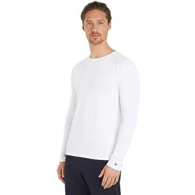 Abbildung von Tommy Hilfiger Herren Langarmshirts Basic, Mehrfarbig (White/White/White), L
