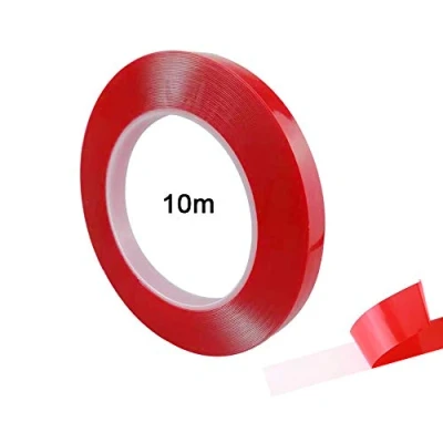 Abbildung von QitinDasen 10m X 10mm Premium Heavy Duty Doppelseitig Acryl Klebeband, Transparent Montage Klebeband Rolle, Wasserdicht, Hitzebeständig, Abnehmbar (Dick 0.5mm)