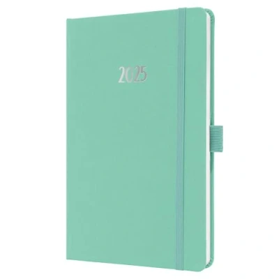 Abbildung von SIGEL J5409 Wochenkalender Jolie 2025, ca. A5, mintgrün, Hardcover mit Textileinband, Gummiband, Stiftschlaufe, Einstecktasche, 174 Seiten, vegan, aus nachhaltigem Papier, Terminplaner