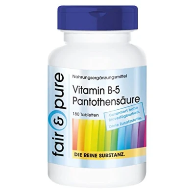 Abbildung von Fair &amp; Pure® Vitamin B5 Tabletten 200mg Pantothensäure 180 vegan ohne Magnesiumstearat