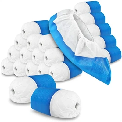 Abbildung von com four® 150x Premium Mehrweg Überziehschuhe 11,9g je Überzieher Plastik Schuhüberzieher mit Antirutsch Sohle Schuh extra stark und wasserdicht Überschuhe in Einheitsgröße