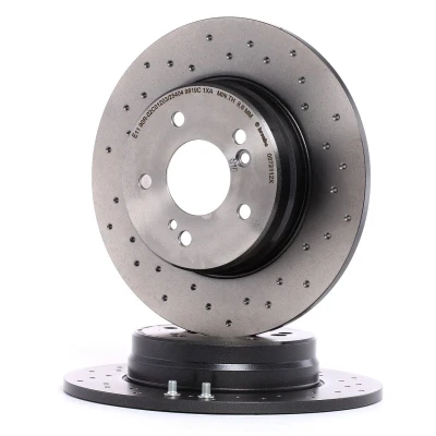 Abbildung von BREMBO XTRA LINE 08.7211.2X Bremsscheibe 290 10 5 voll, gelocht beschichtet hochgekohlt mit Schrauben MERCEDES BENZ: CLK Coupe, C Class Saloon