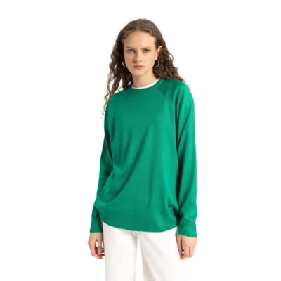 Abbildung von DeFacto Damen Strickmode Stilvolle Strickpullover Blusen &amp; Tuniken für Auswahl an Pullover Feinstrickpullover Strickjacken und Pulli