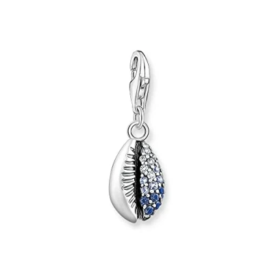 Abbildung von Thomas Sabo Charm Anhänger Muschel mit blauen Steinen 925 Sterlingsilber 1894 945 7