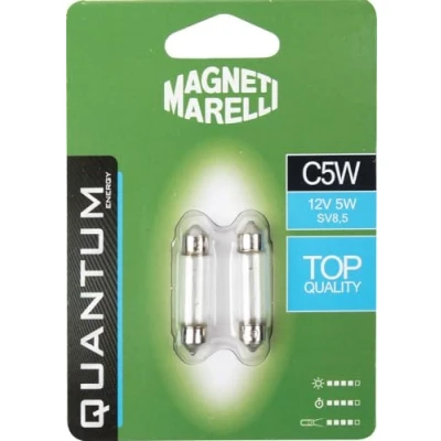 Abbildung von MAGNETI MARELLI 070.0000009491 C5W Paar Auto Soffittenlampe 12 V 5 W Sockel SV8,5
