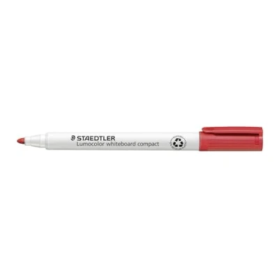 Abbildung von STAEDTLER 341 2 Lumoclor Whiteboardmarker compact Rundspitze, circa 1 mm, 10 Stück im Kartonetui, rot