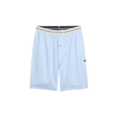 Abbildung von TOM Tailor Bermuda Nachtwäsche Hose bluelightstripe, Herren, Größe: Large, Blue light stripe