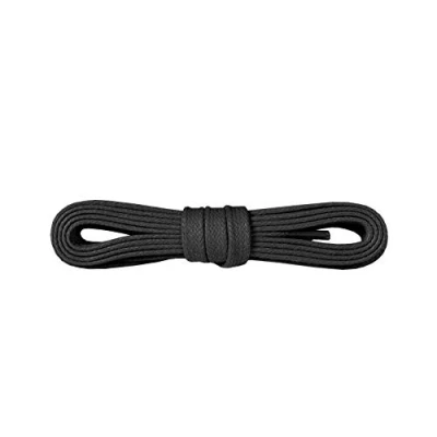 Abbildung von Kaps Gewachste Schnürsenkel für Schuhe &amp; Stiefel, 100% feinste Baumwolle, Breite: 5 mm, (90 cm 36 zoll 6 Schnürösenpaare / 91 Schwarz)