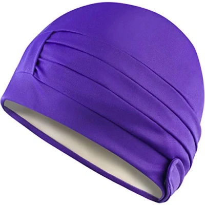 Abbildung von Aqua Speed Badekappe Retro Damen Schwimmkappe elegant Bademütze Frauen Badehaube Sauna Saunahaube Womens Swimming Hat Swim Cap Schwimmmütze Polyester Dark Purple Ladies
