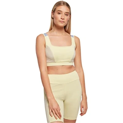 Abbildung von Urban Classics Damen Ladies Color Block Bra BH, softyellow/softseagrass/vablue, XXL