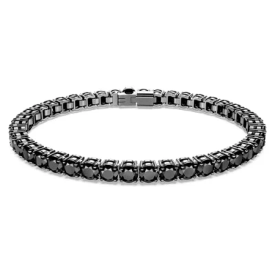 Abbildung von Swarovski Matrix Tennis Round CUT Ruthenium Plated Armband, Damen, Größe: Medium, Black