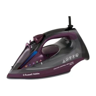 Abbildung von Russell Hobbs Dampfbügeleisen, Keramik Antihaft Bügelsohle,195g Dampfstoß, 50g variabler Dampf, 380ml Wassertank,Selbstreinigung,Anti Kalk &amp;Anti Tropf Funktion,Farbkontrollleuchte, 2800W, 27281 56