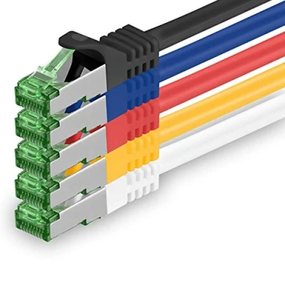 Abbildung von 1aTTack.de 2 M Cat.7 Netzwerk Kabel 5 Stück Cat7 Patch Lan Ethernet RJ45 10 Gbit/s (Alle Internetgeschwindigkeiten) Farben Meter