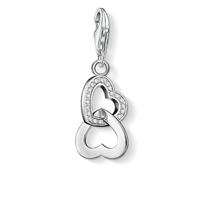 Abbildung von Thomas Sabo Damen Charm Anhänger Herzen Zirkonia Club 925 Sterling Silber 0863 051 14