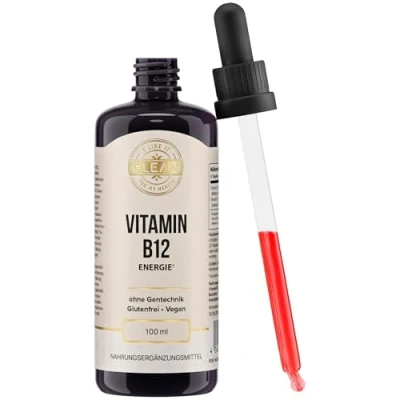 Abbildung von I like it Clean® Vitamin B12 Tropfen (100 ml) Synergistische Formel bestehend aus den aktiven Formen Methyl &amp; Adenosylcobalamin ohne Alkohol, vegan, laborgeprüft in Deutschland produziert