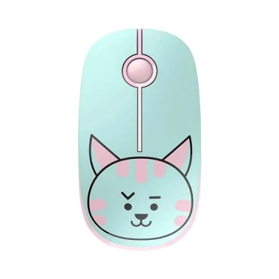 Abbildung von TELLUR Kabellose Maus mit Nano USB 2,4GHz Empfänger, Lautlosem Klicken, 1600 DPI, 3 Tasten, Plug &amp; Play Wireless Mouse, Schlankes und Leichtes Design zum Tragen (Katze)