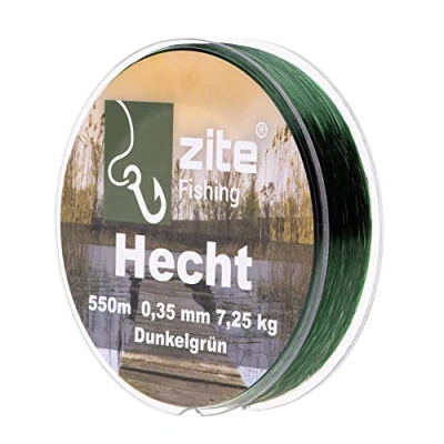 Abbildung von Zite Fishing Hechtschnur Monofil Grün Angelschnur Hecht Ansitzangeln &amp; Spinnfischen 0,30mm 550m Angelsehne Nylon Schnur