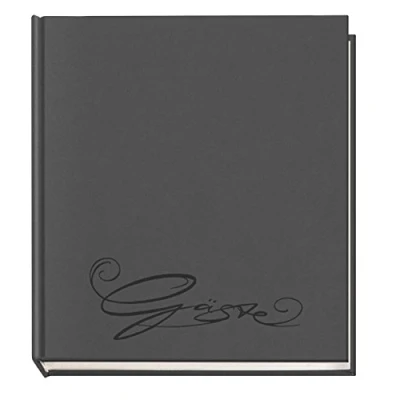 Abbildung von VELOFLEX 5420082 Gästebuch Classic mit Prägung Gäste, 144 Seiten Weißes Blanko Papier, 205 x 240 mm, grau, Dunkelgrau