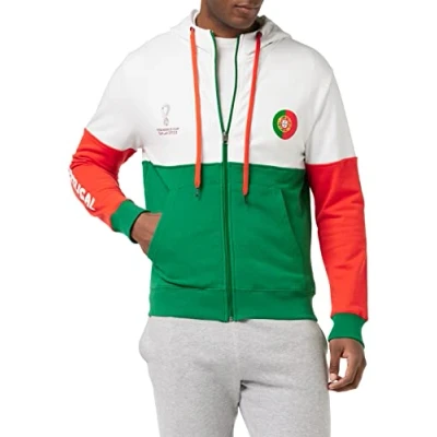 Abbildung von FIFA Herren Offizieller World Cup 2022 Overhead Hoodie Kapuzen Sweatshirt, Rot/Grau, S