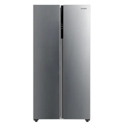 Abbildung von Comfee&#039; RCS609IX2 Side by Kühl /Gefrierkombination/No Frost/Inverter Compressor/177,5 cm hoch/271 L Kühlen/189 Gefrieren/Doppelte Steuerung/SuperCool, Inox