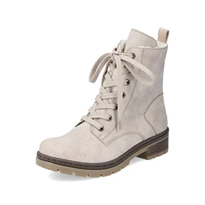 Abbildung von Rieker Damen Schnürstiefeletten Y7446, Frauen Stiefeletten,Kurzstiefel,uebergangsschuhe,uebergangsstiefel,Chukka Boots,beige (60),41 EU / 7.5 UK