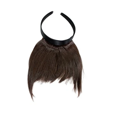 Abbildung von WIG ME UP HA071T 6 Clip in Pony mit Haarreif und längeren Seitenhaar, besonders natürliche Wirkung, Braun (6)