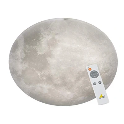 Abbildung von Trio Leuchten LED Deckenleuchte Lunar 627516000, Acryl mit Mondmotiv, Mondphase wechselbar, 1 x 40 Watt LED, Helligkeit einstellbar, Nachtlich Funktion, inkl. Fernbedienung, Weiß