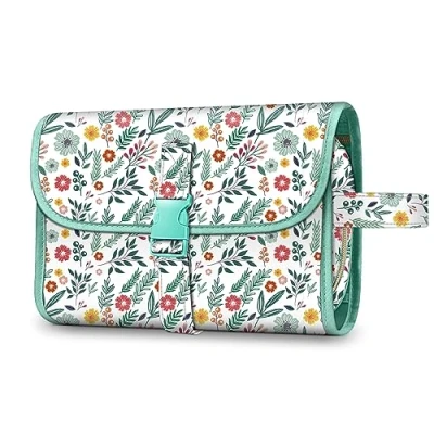 Abbildung von Fintie Tragbare Kulturtasche Kosmetiktasche Reisetasche, Große wasserdichte Aufhängen Make up Organizer Stauraum Tasche für Damen Mädchen, Frühling