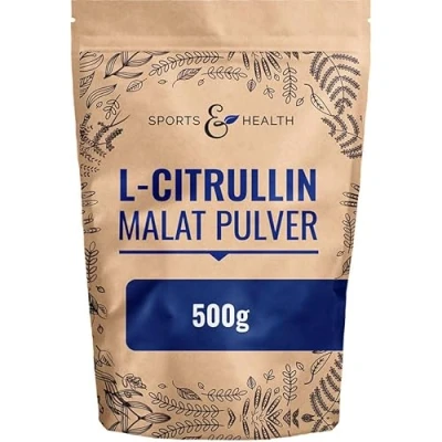 Abbildung von L Citrullin Malat Pulver als 500g Citrulin in einem Perfekten 2:1 Verhältnis mit extra Dosierlöffel
