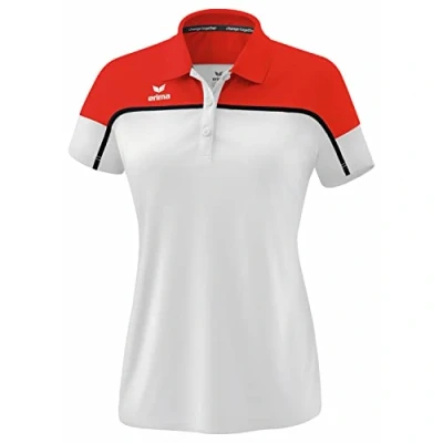 Abbildung von Erima Fussball Teamsport Change Poloshirt, Damen, Größe: 38, Weiss rot schwarz